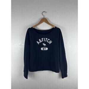 Abercrombie & Fitch Womens Medium Navy Crewneck Sweatshirt A&F